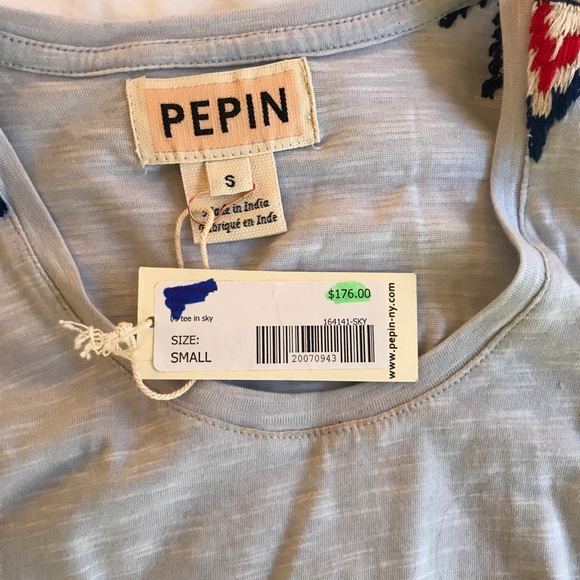 NWT Pepin Embroidered Tee Size Small - Picture 6 of 7